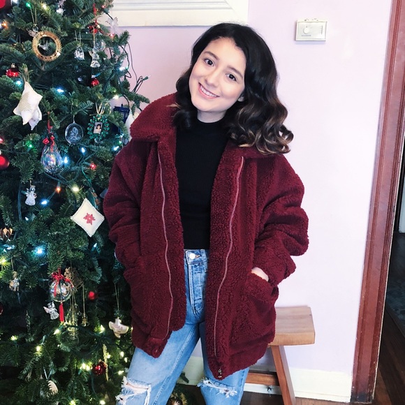 I.AM.GIA Jackets & Blazers - ❌SOLD❌ I.AM.GIA. Burgundy Pixie Coat Teddy XS